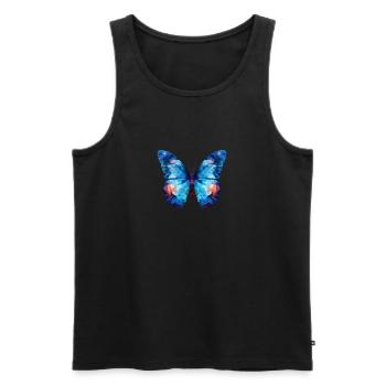 Blauer Morpho-Schmetterling - Männer Premium Bio Tank Top - Schwarz - Vorne - AI Model Male 178 light (178cm)