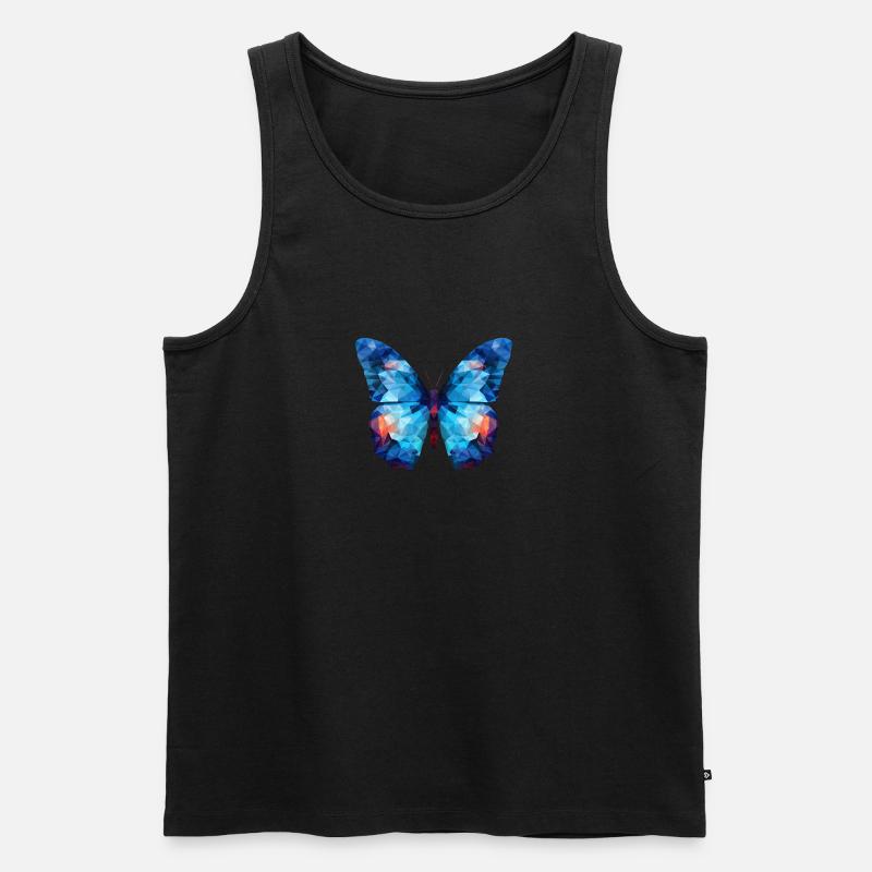 Blauer Morpho-Schmetterling - Männer Premium Bio Tank Top - Schwarz