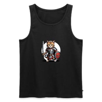 Cat Römischer Krieger Katze Geschenk - Männer Premium Bio Tank Top - Schwarz - Vorne - AI Model Male 178 light (178cm)