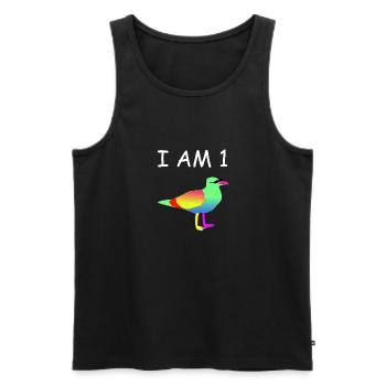 Bunter Vogel - Männer Premium Bio Tank Top - Schwarz - Vorne - Michal (187cm)