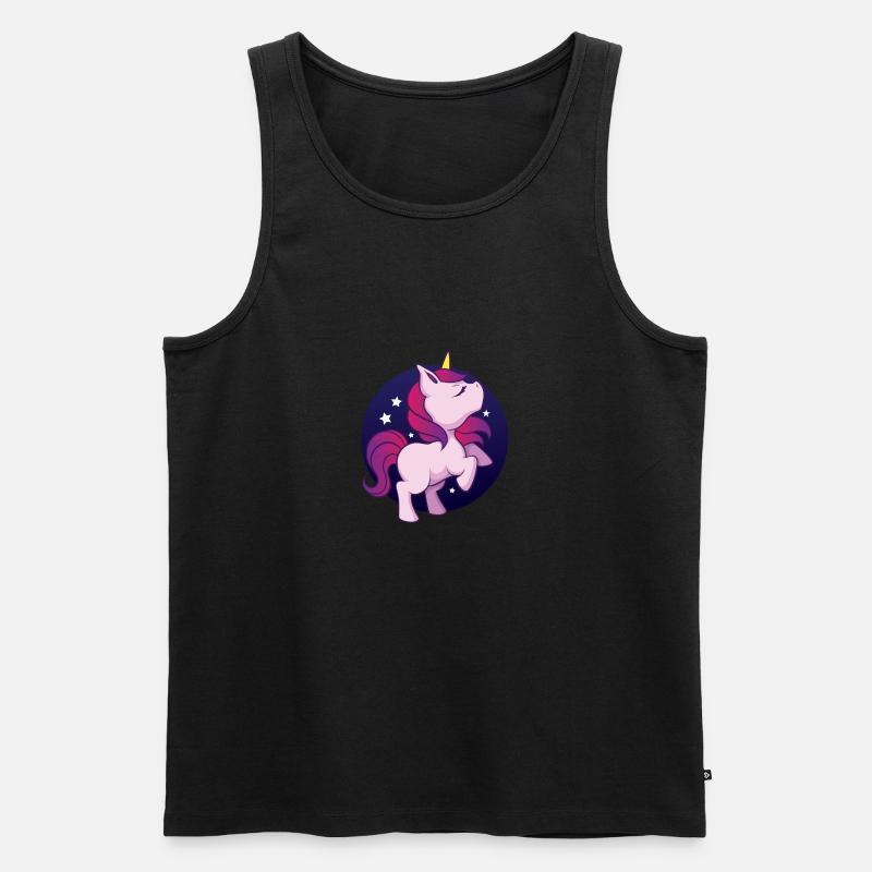 Träumendes Einhorn mit Sternenhimmel - Männer Premium Bio Tank Top - undefined