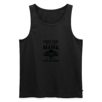 LKW Shirt · meine is LKW-Fahrerin · Geschenk - Männer Premium Bio Tank Top - Schwarz - Vorne - Michal (187cm)