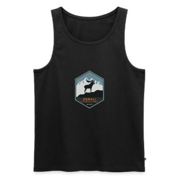 Denali National Park - Alaska - Men's Premium Organic Tank Top - black - Front - AI Model Male 178 light (178cm)