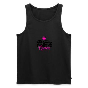 Camping Queen Caravan Camping Camper Gift - Men's Premium Organic Tank Top - black - Front - AI Model Male 178 light (178cm)