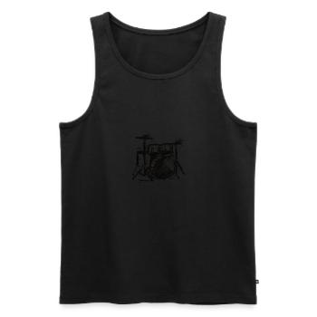 Sketch Musical Drums - Men's Premium Organic Tank Top - black - Front - AI Model Male 178 light (178cm)