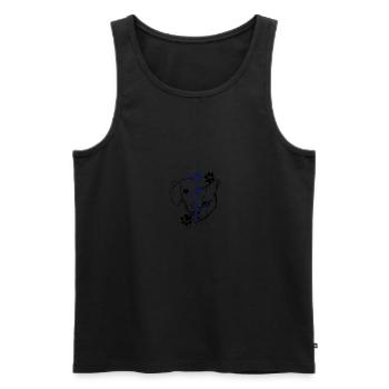 Chien et chat - Débardeur bio Premium Homme - noir - Devant - Michal (187cm)