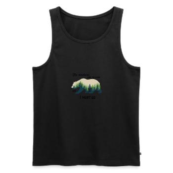 the mountains are calling and I must go - gift - Men's Premium Organic Tank Top - black - Front - AI Model Male 178 light (178cm)