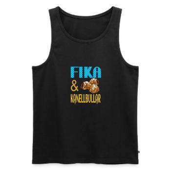 Fika - Männer Premium Bio Tank Top - Schwarz - Vorne - Michal (187cm)
