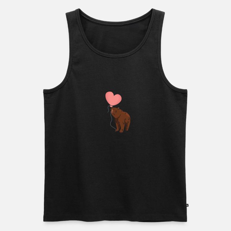 Bär mit Herz Luftballon - Männer Premium Bio Tank Top - undefined