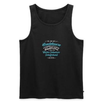 Weißer Schweizer Schäferhund Design Glitzer Damen - Männer Premium Bio Tank Top - Schwarz - Vorne - Michal (187cm)