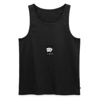 Je peux pas J'ai Belote - Débardeur bio Premium Homme - noir - Devant - AI Model Male 178 light (178cm)