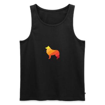 Chien de berger des Shetland - Débardeur bio Premium Homme - noir - Devant - AI Model Male 178 light (178cm)