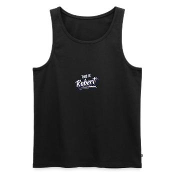 Das ist Robert - Männer Premium Bio Tank Top - Schwarz - Vorne - AI Model Male 178 light (178cm)
