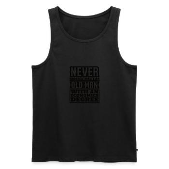 Unterschätz nie alten mann Wirtschaftswissenschaft - Männer Premium Bio Tank Top - Schwarz - Vorne - AI Model Male 178 light (178cm)