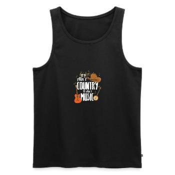 Country Music T-shirt, chapeau de cow-boy guitare country - Débardeur bio Premium Homme - noir - Devant - Michal (187cm)