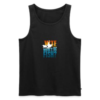 Gift with fishing offer | WTF? Where is The Fish - Men's Premium Organic Tank Top - black - Front - AI Model Male 178 light (178cm)