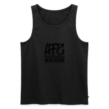 Das Leben ist mit einem malteser besser - Männer Premium Bio Tank Top - Schwarz - Vorne - AI Model Male 178 light (178cm)