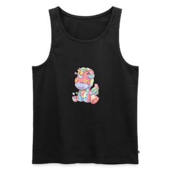 Pastel Goth Voodoo Doll Creepy Cute Unicorn - Débardeur bio Premium Homme - noir - Devant - AI Model Male 178 light (178cm)