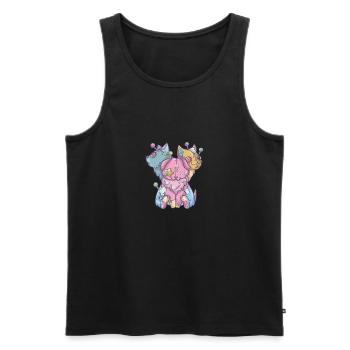 Kawaii Pastel Goth Voodoo Doll Cute Creepy 3 - Männer Premium Bio Tank Top - Schwarz - Vorne - Michal (187cm)