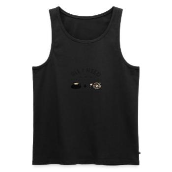Kamera Fotografie Fotograf Kaffee Bilder Foto - Männer Premium Bio Tank Top - Schwarz - Vorne - AI Model Male 178 light (178cm)