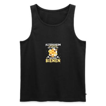 Altersheim kann warten ich muss zu meinen Bienen - Männer Premium Bio Tank Top - Schwarz - Vorne - Michal (187cm)