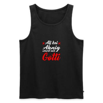 Gotti Götti Schweiz Geschenk zu Weihnachten - Männer Premium Bio Tank Top - Schwarz - Vorne - AI Model Male 178 light (178cm)