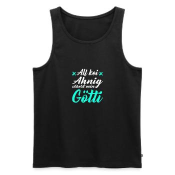 Gotti Götti Schweiz Geschenk zu Weihnachten - Männer Premium Bio Tank Top - Schwarz - Vorne - Michal (187cm)