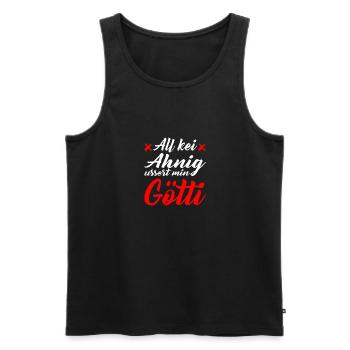 Gotti Götti Schweiz Schweizer Geschenk - Männer Premium Bio Tank Top - Schwarz - Vorne - Michal (187cm)