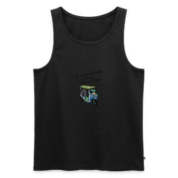 J’ai survécu à mon voyage en thaïlande | Tuk Tuk Bangkok - Débardeur bio Premium Homme - noir - Devant - Michal (187cm)