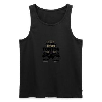 Futur Tonton 2022 Cadeau Gamer Geek Annonce Grosse - Débardeur bio Premium Homme - noir - Devant - AI Model Male 178 light (178cm)