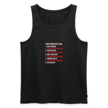 Der Perfekte Tag, Steirische Harmonika Quetschn - Männer Premium Bio Tank Top - Schwarz - Vorne - Michal (187cm)