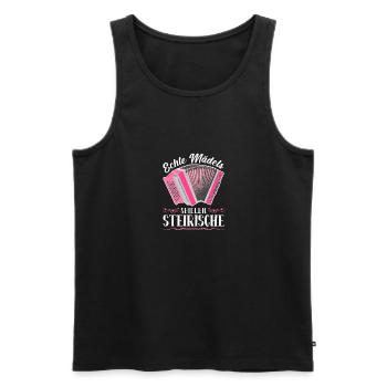 Echte Mädels spielen Steirische Harmonika Quetschn - Männer Premium Bio Tank Top - Schwarz - Vorne - Michal (187cm)