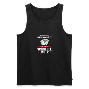 Schlafe Mit Einem Quetschn Spieler, Steirische - Männer Premium Bio Tank Top - Schwarz - Vorne - AI Model Male 178 light (178cm)