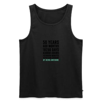 Birthday 50 Years Of Being Awesome - Men's Premium Organic Tank Top - black - Front - AI Model Male 178 light (178cm)
