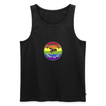 LGBTQ Pride Bee Qui vous voulez être gay lesbienne - Débardeur bio Premium Homme - noir - Devant - AI Model Male 178 light (178cm)