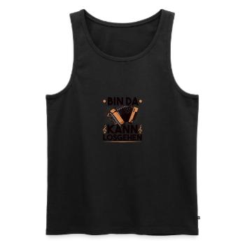 Bin Da Kann Losgehen, Steirische Harmonika - Männer Premium Bio Tank Top - Schwarz - Vorne - Michal (187cm)