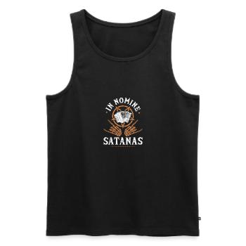 In Nomine Satanas, Krampus Perchten Steirische - Männer Premium Bio Tank Top - Schwarz - Vorne - AI Model Male 178 light (178cm)