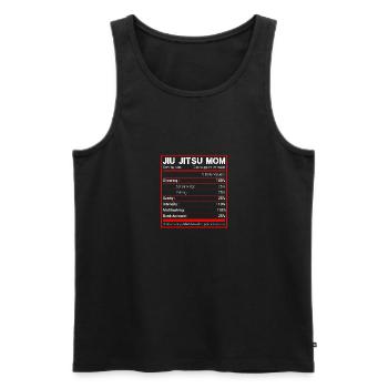 Brazilian Jiu Jitsu Mom Nutritional Facts BJJ MMA - Men's Premium Organic Tank Top - black - Front - AI Model Male 178 light (178cm)