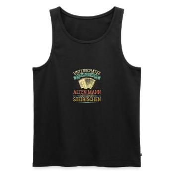 Alter Mann Mit Steirische Harmonika, Lustiges - Männer Premium Bio Tank Top - Schwarz - Vorne - Michal (187cm)