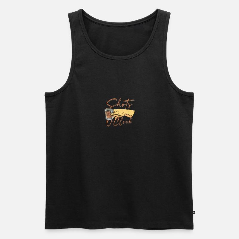 Shots o clock - Tequila - Männer Premium Bio Tank Top - Schwarz