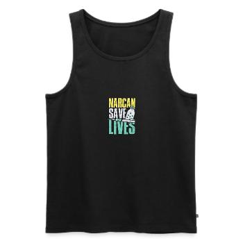 Narcan save lives - emergency room - Men's Premium Organic Tank Top - black - Front - AI Model Male 178 light (178cm)