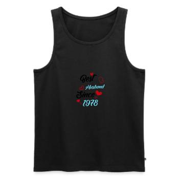 Best Husband Since 1978 Wedding - Men's Premium Organic Tank Top - black - Front - Michal (187cm)