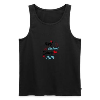 Best Husband Since 1916 Wedding - Men's Premium Organic Tank Top - black - Front - AI Model Male 178 light (178cm)