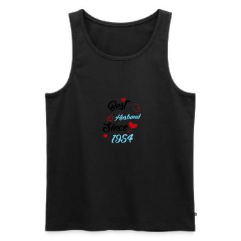 Best Husband Since 1954 Wedding - Men's Premium Organic Tank Top - black - Front - Michal (187cm)