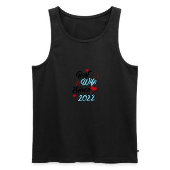 Anniversaire Meilleure épouse depuis 2022 Mariage - Débardeur bio Premium Homme - noir - Devant - Michal (187cm)