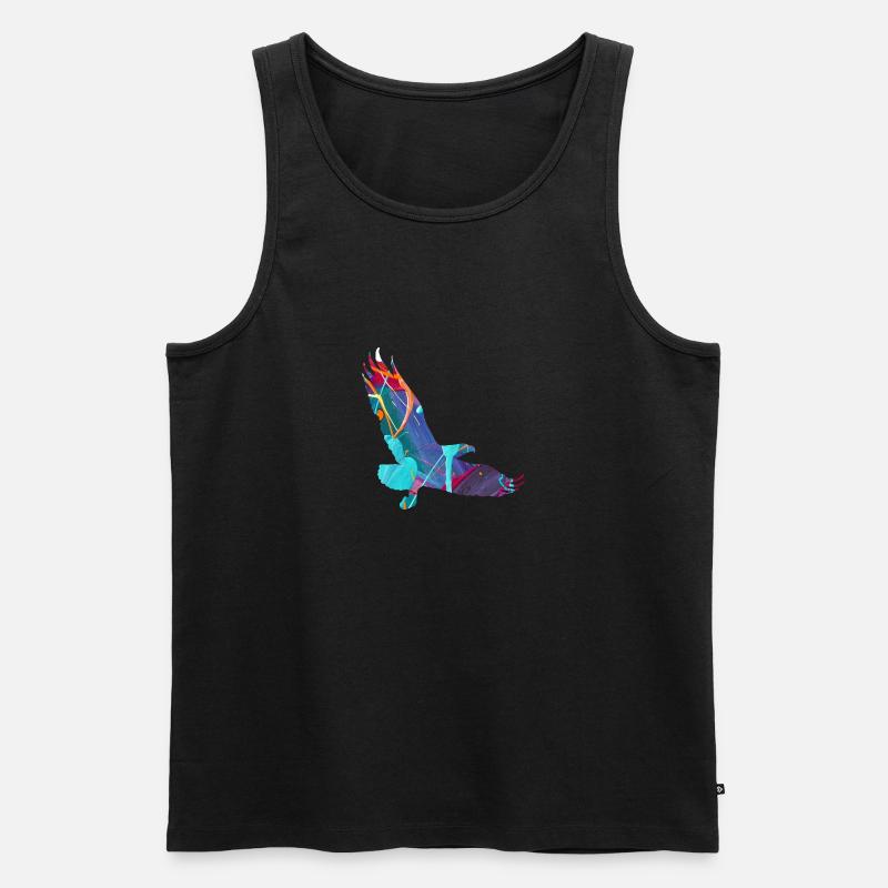 Adler, Graffiti, Malerei, bunt, vogel - Männer Premium Bio Tank Top - Schwarz