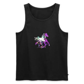 pferd, art, malerei,bunt, pferde,graffiti - Männer Premium Bio Tank Top - Schwarz - Vorne - AI Model Male 178 light (178cm)