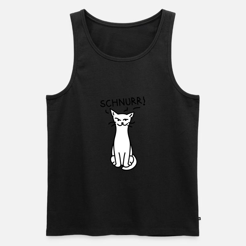Schnurrende Katze - Männer Premium Bio Tank Top - Schwarz
