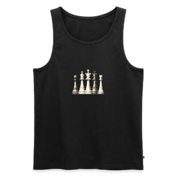 Échecs - Débardeur bio Premium Homme - noir - Devant - AI Model Male 178 light (178cm)