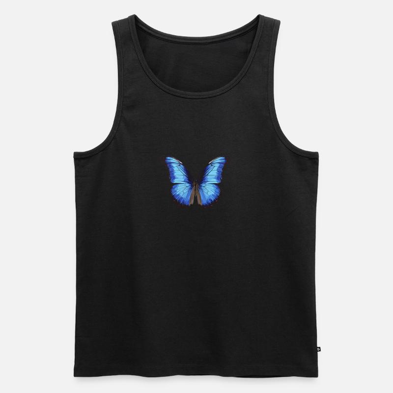 Morpho Papillon Bleu - Débardeur bio Premium Homme - noir